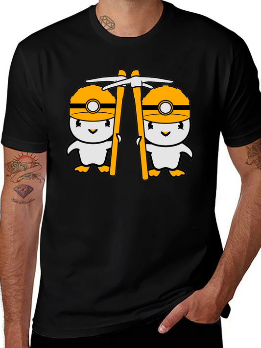 Cute Miner Duck T-Shirt - Black Cotton Tee