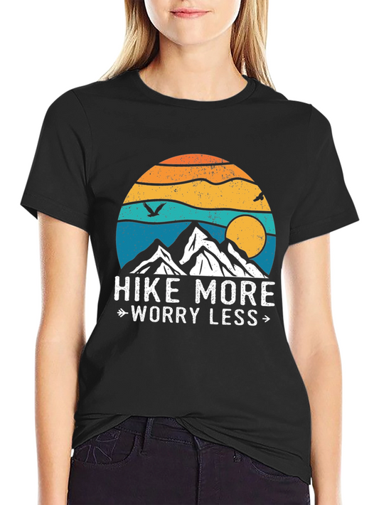 Hike More Worry Less Graphic Tee - Adventure T-Shirt