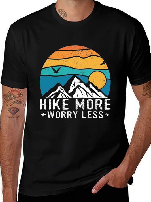 Hike More Worry Less Graphic Tee - Adventure T-Shirt