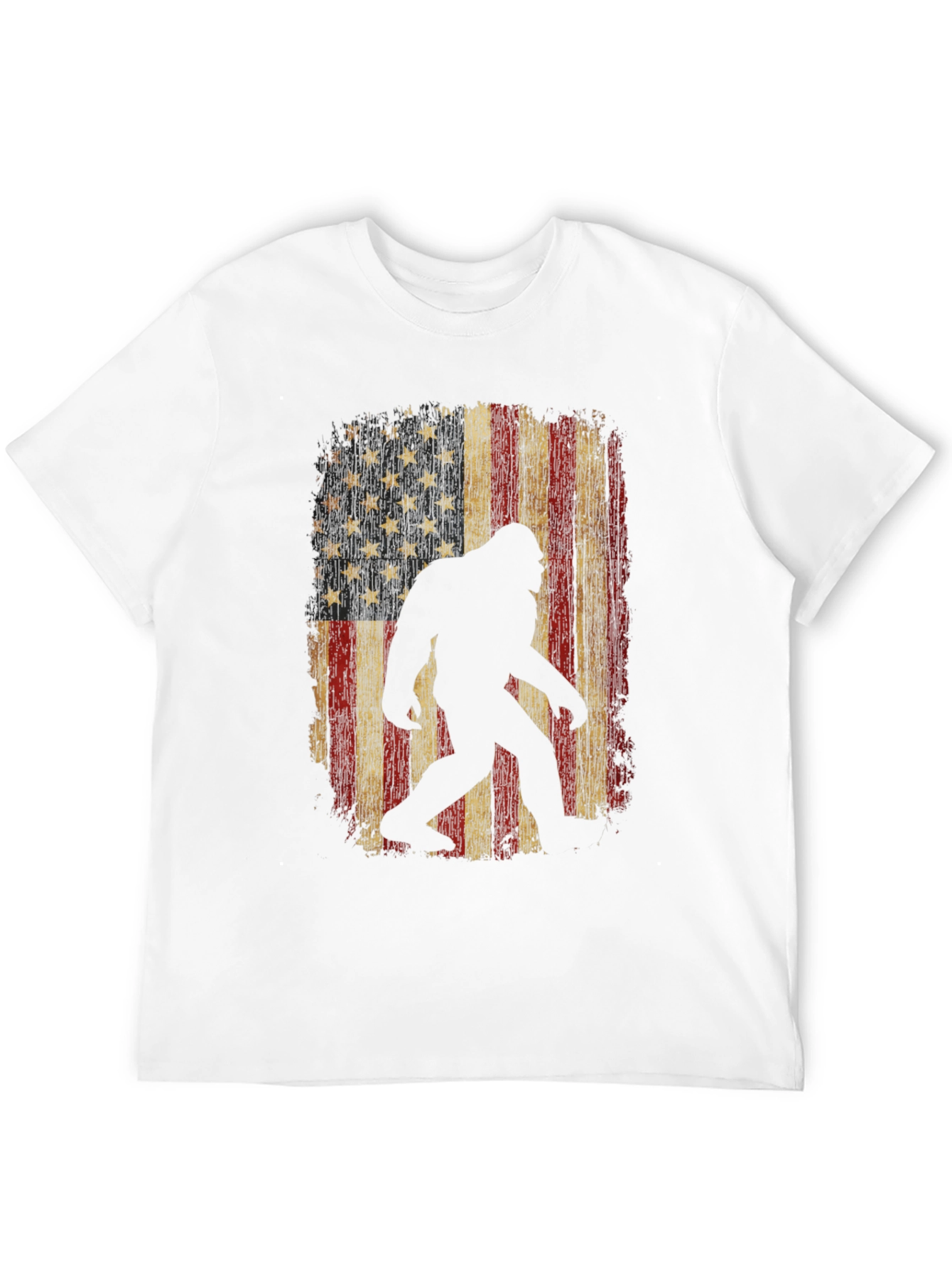 Bigfoot USA Flag T-Shirt - Distressed Graphic Tee