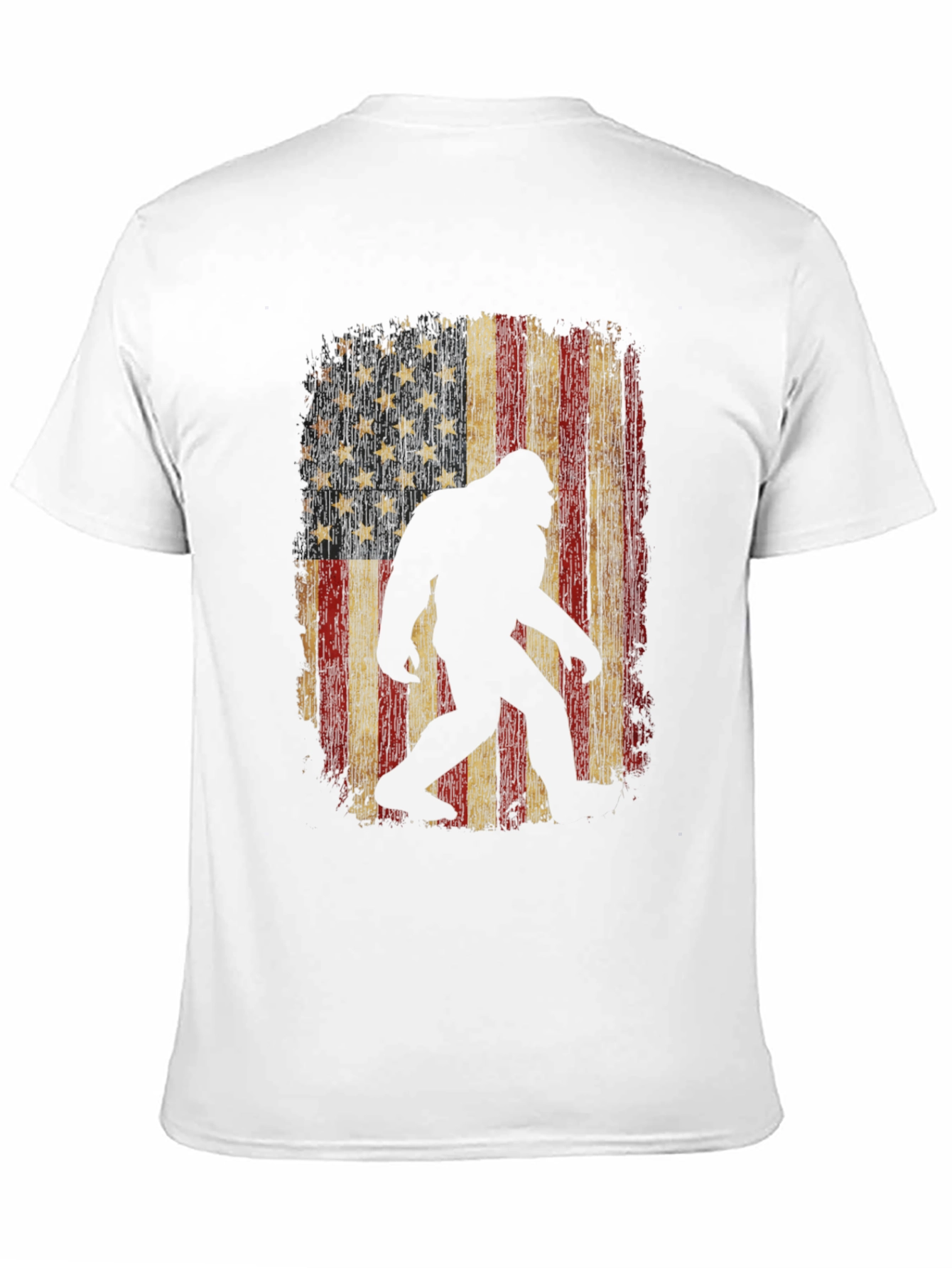 Bigfoot USA Flag T-Shirt - Distressed Graphic Tee