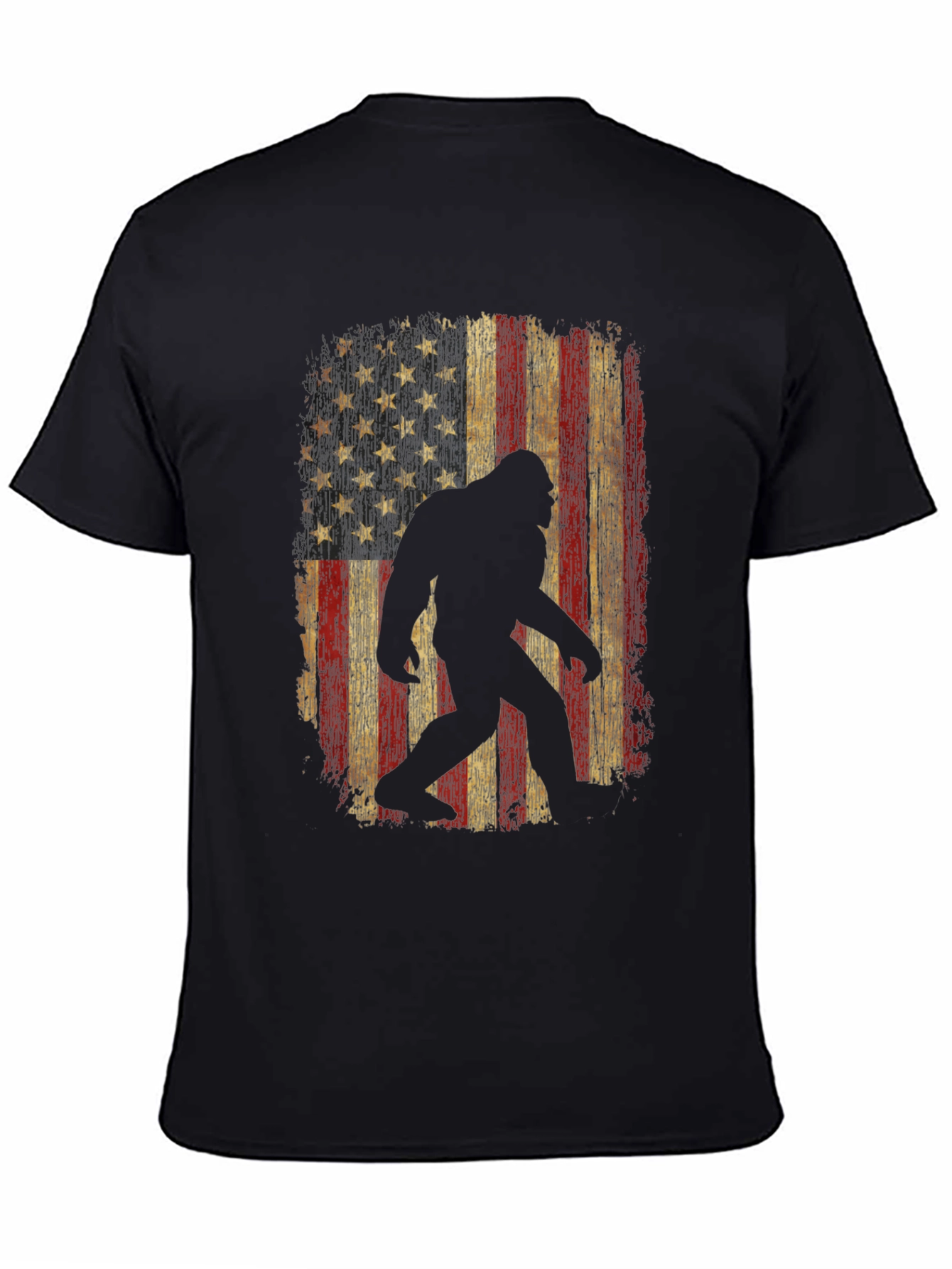 Bigfoot USA Flag T-Shirt - Distressed Graphic Tee