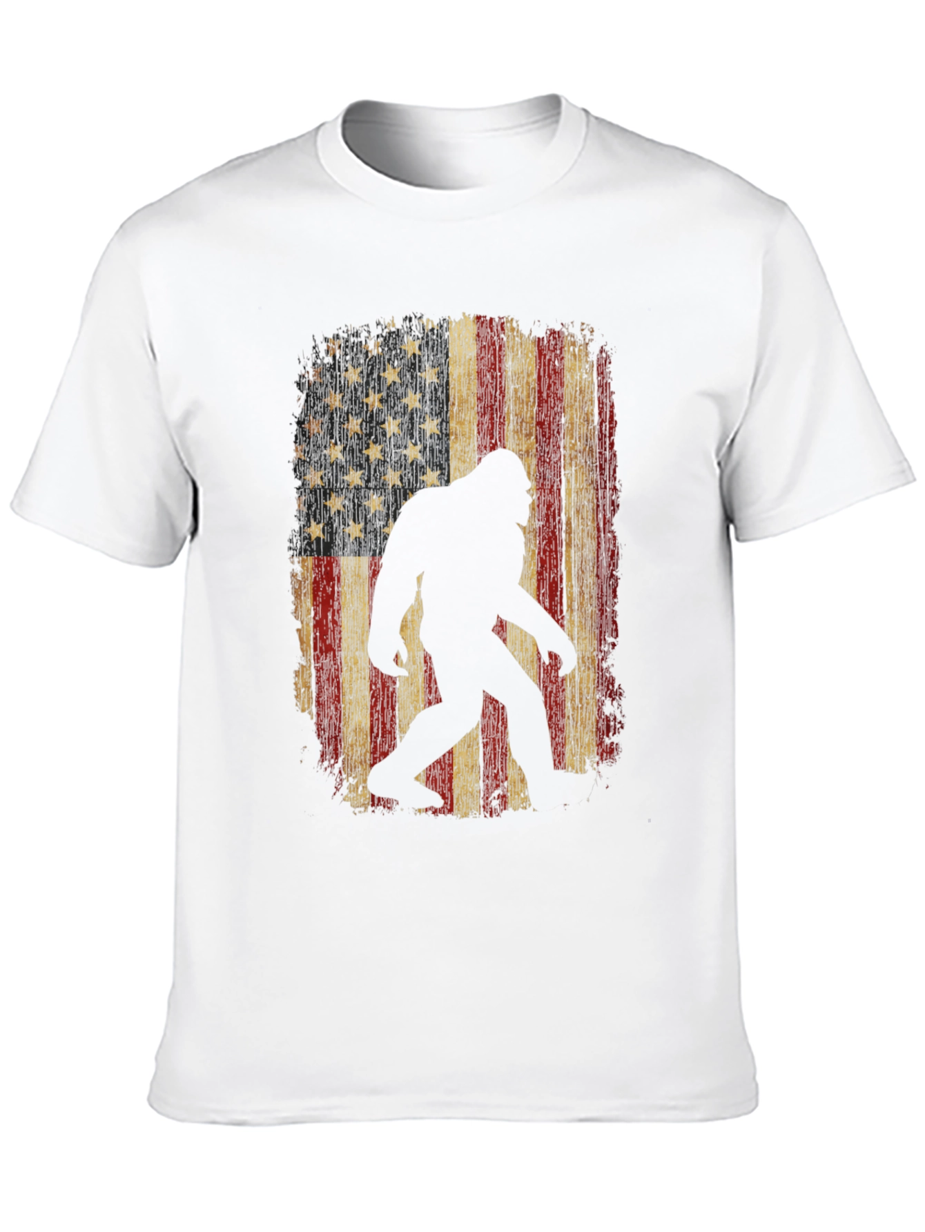 Bigfoot USA Flag T-Shirt - Distressed Graphic Tee