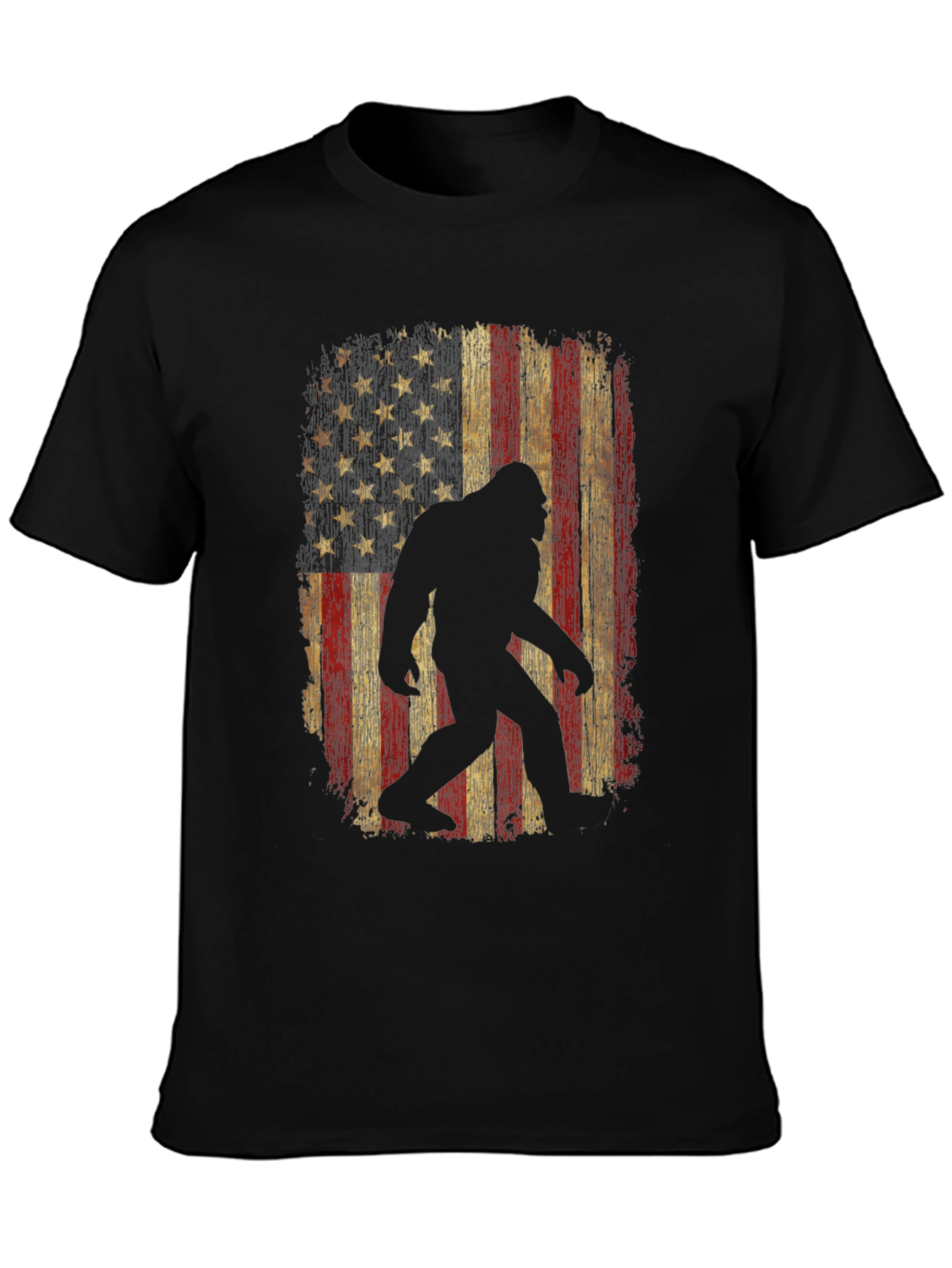 Bigfoot USA Flag T-Shirt - Distressed Graphic Tee