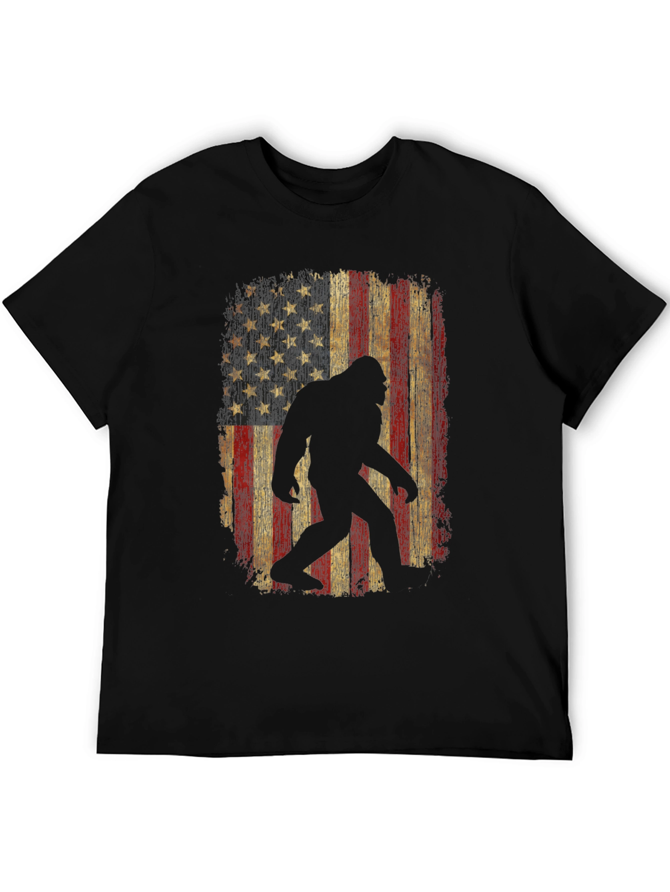 Bigfoot USA Flag T-Shirt - Distressed Graphic Tee