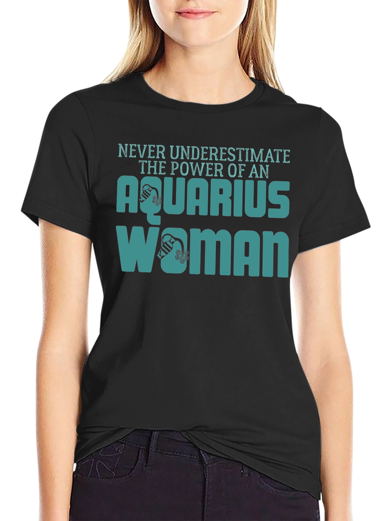 Aquarius Woman Black T-Shirt