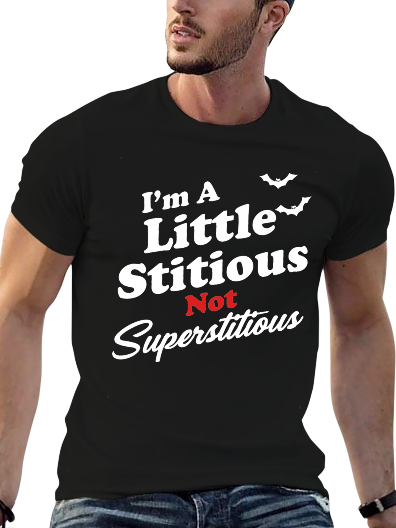 Stitious Humor Graphic Tee - Halloween Ready!