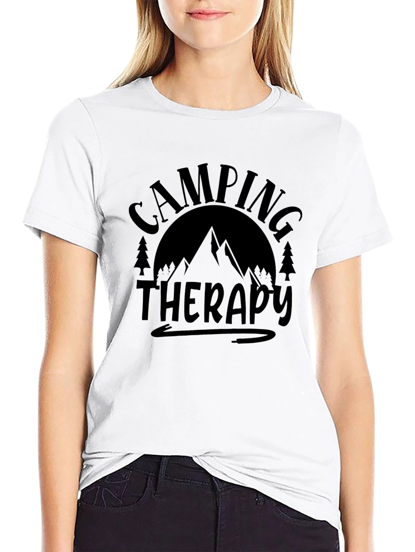 Camping Therapy Black Graphic Tee