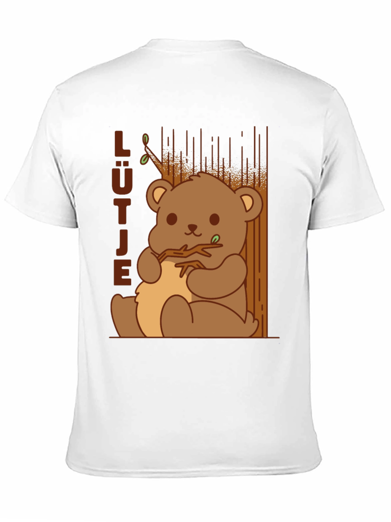 Cute Cartoon Bear Graphic Black T-Shirt