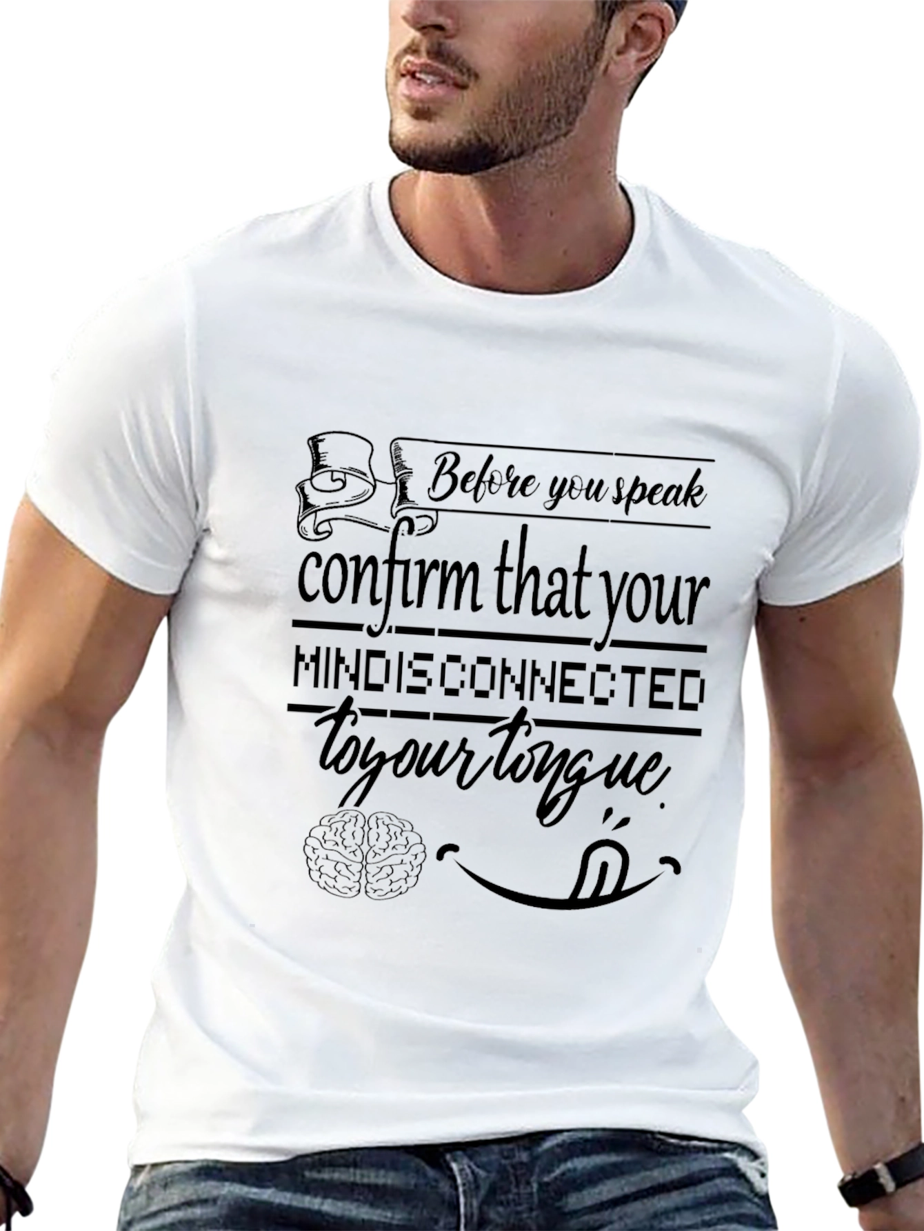 Mind Disconnected Tongue T-Shirt Funny Graphic Tee