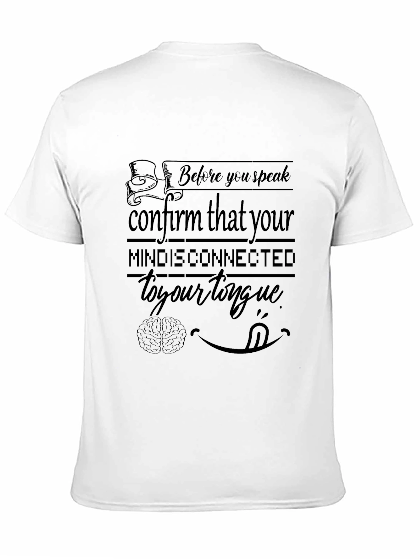 Mind Disconnected Tongue T-Shirt Funny Graphic Tee