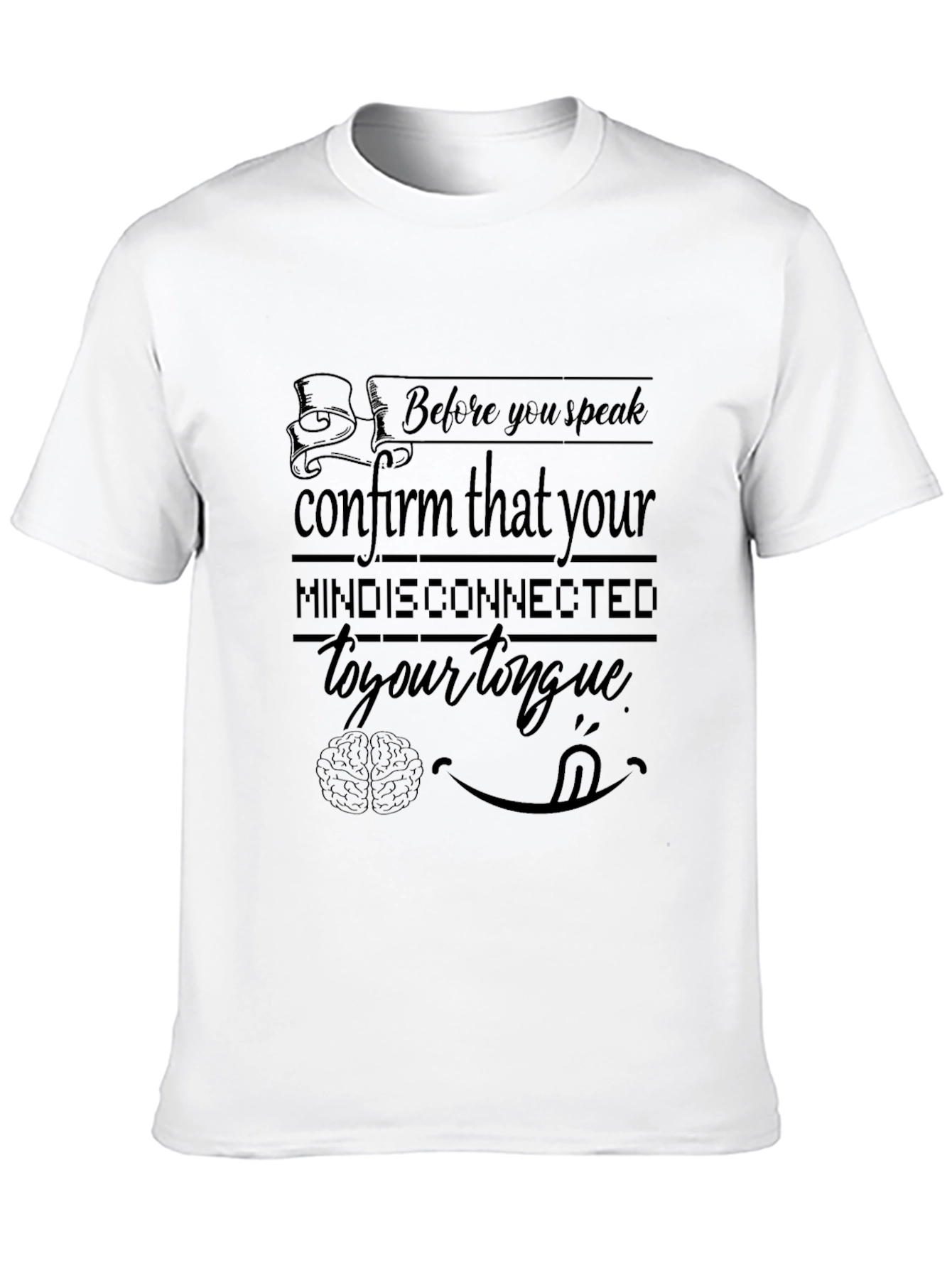 Mind Disconnected Tongue T-Shirt Funny Graphic Tee