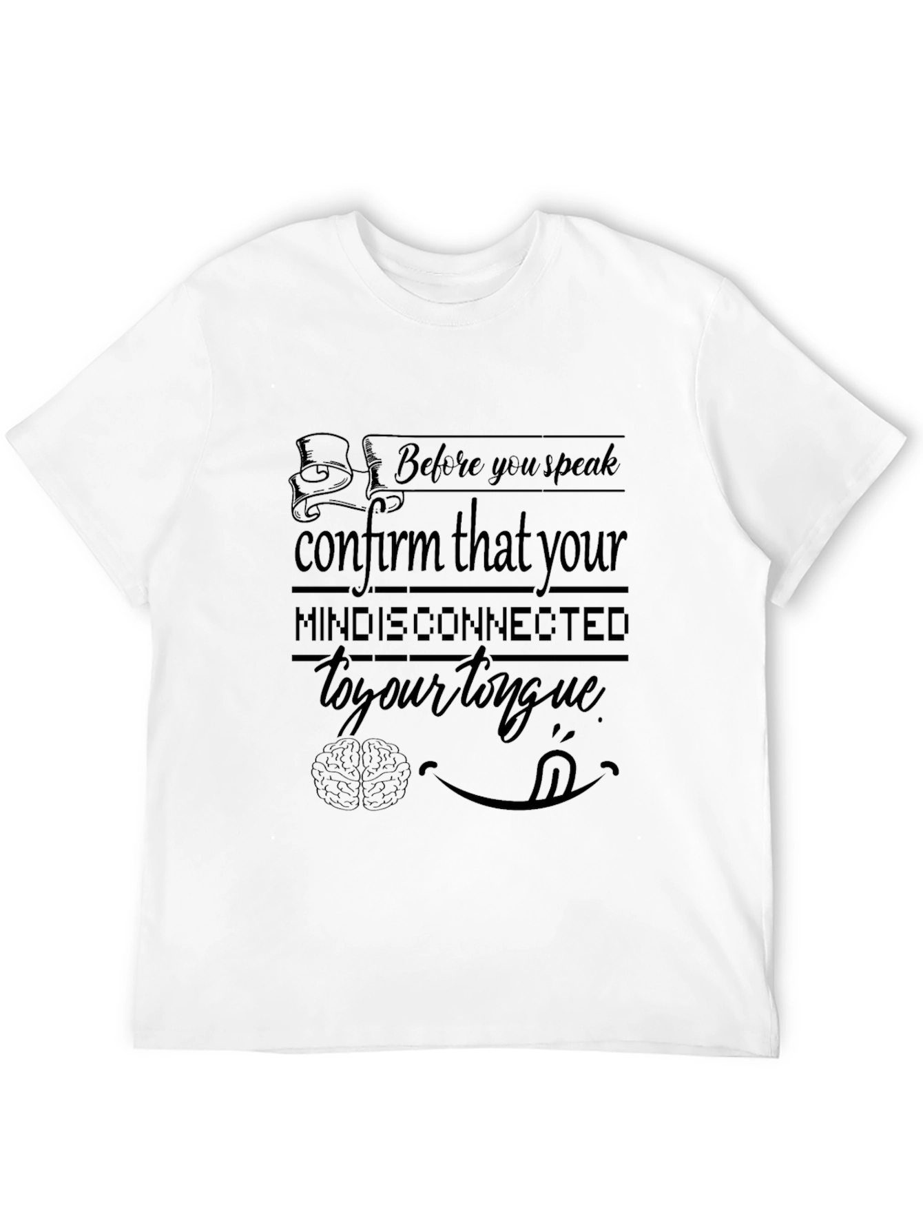 Mind Disconnected Tongue T-Shirt Funny Graphic Tee