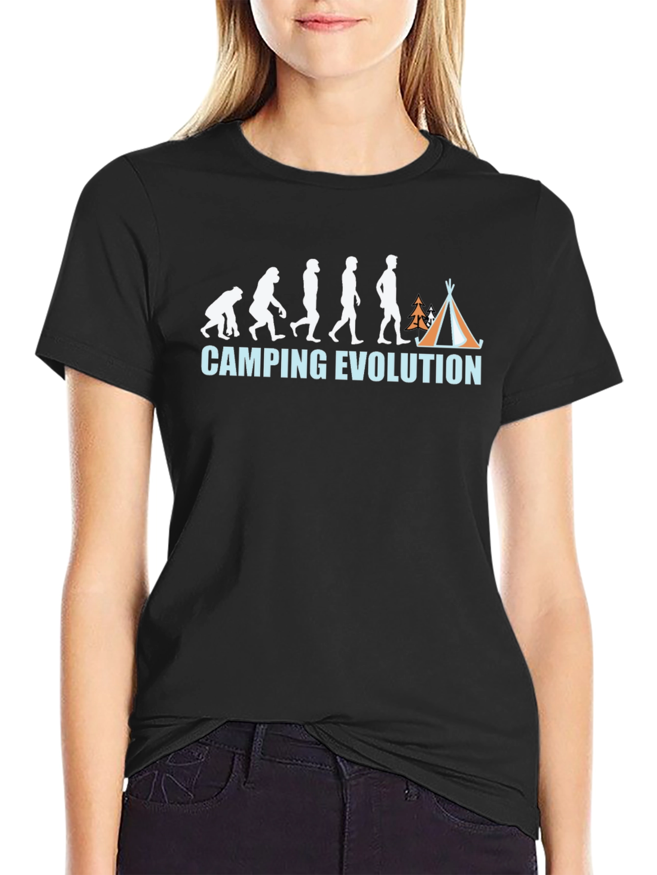 Camping Evolution T-Shirt - Funny Outdoor Adventure Tee