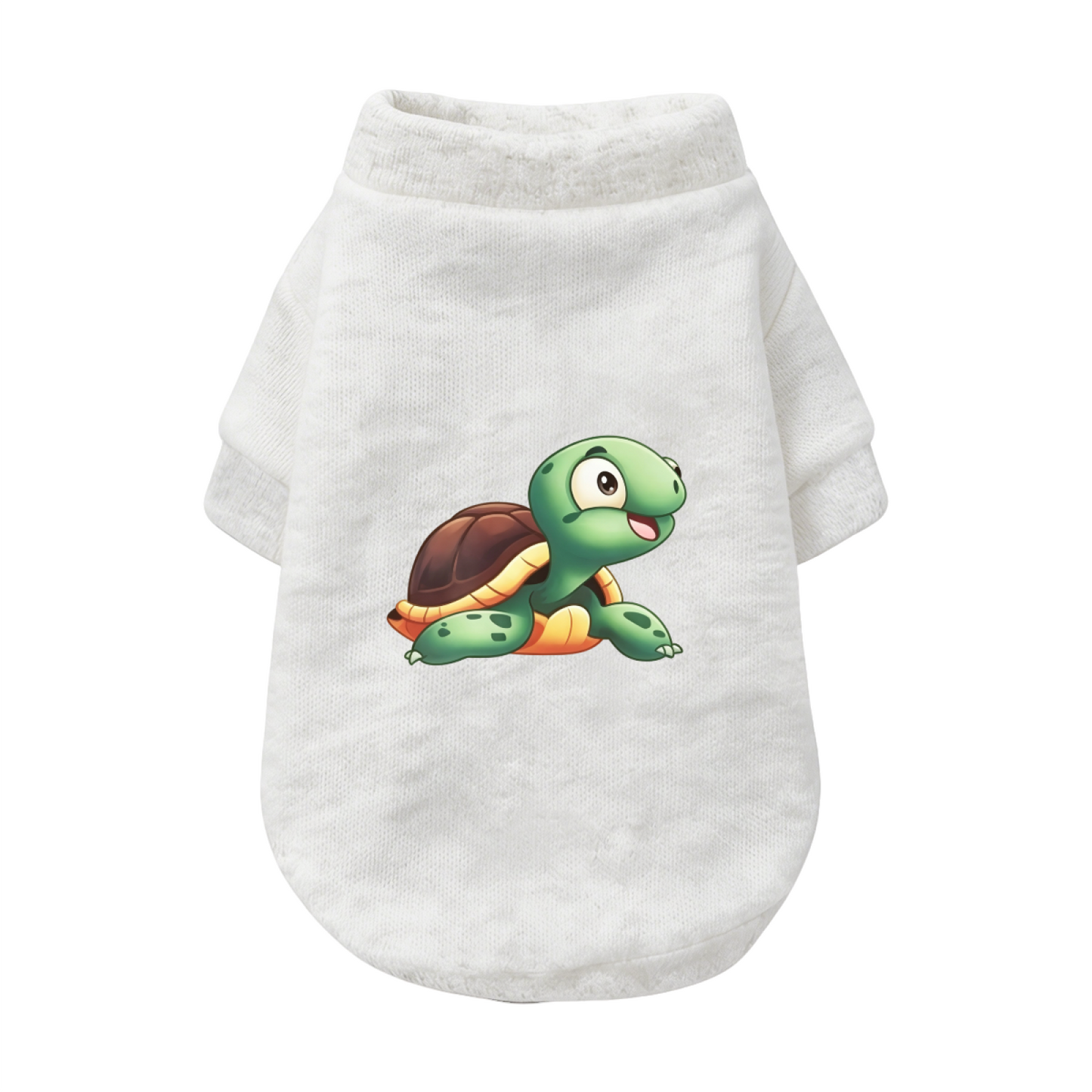 Cheerful Cartoon Turtle Print Pet Sweater, Soft Comfy Small Pet Clothes