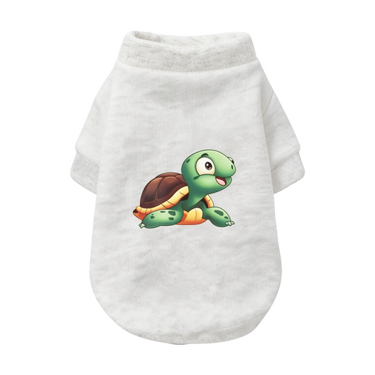 Cheerful Cartoon Turtle Print Pet Sweater, Soft Comfy Small Pet Clothes