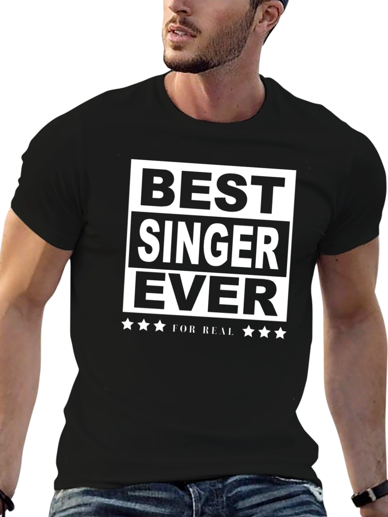 Best Singer Ever Graphic Tee - Black Cotton T-Shirt