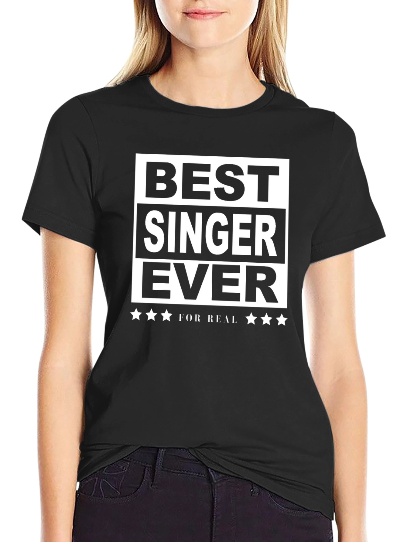 Best Singer Ever Graphic Tee - Black Cotton T-Shirt