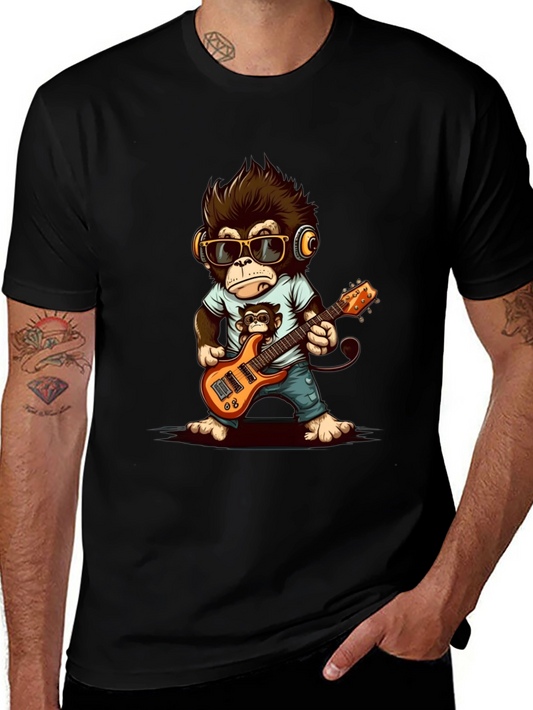 Cool Monkey Guitarist Graphic Tee