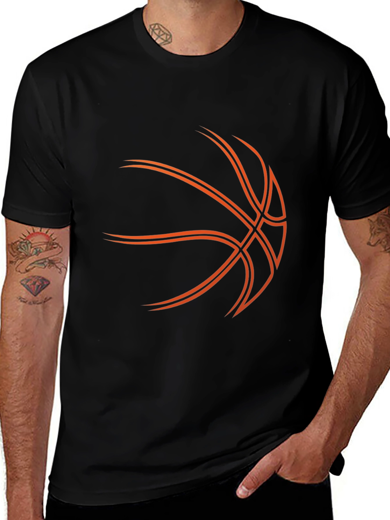 Basketball Graphic Tee - Stylish Black T-Shirt