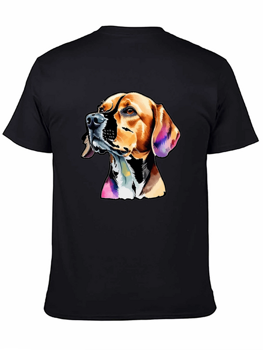 Dog Graphic Print Mens Black T-Shirt