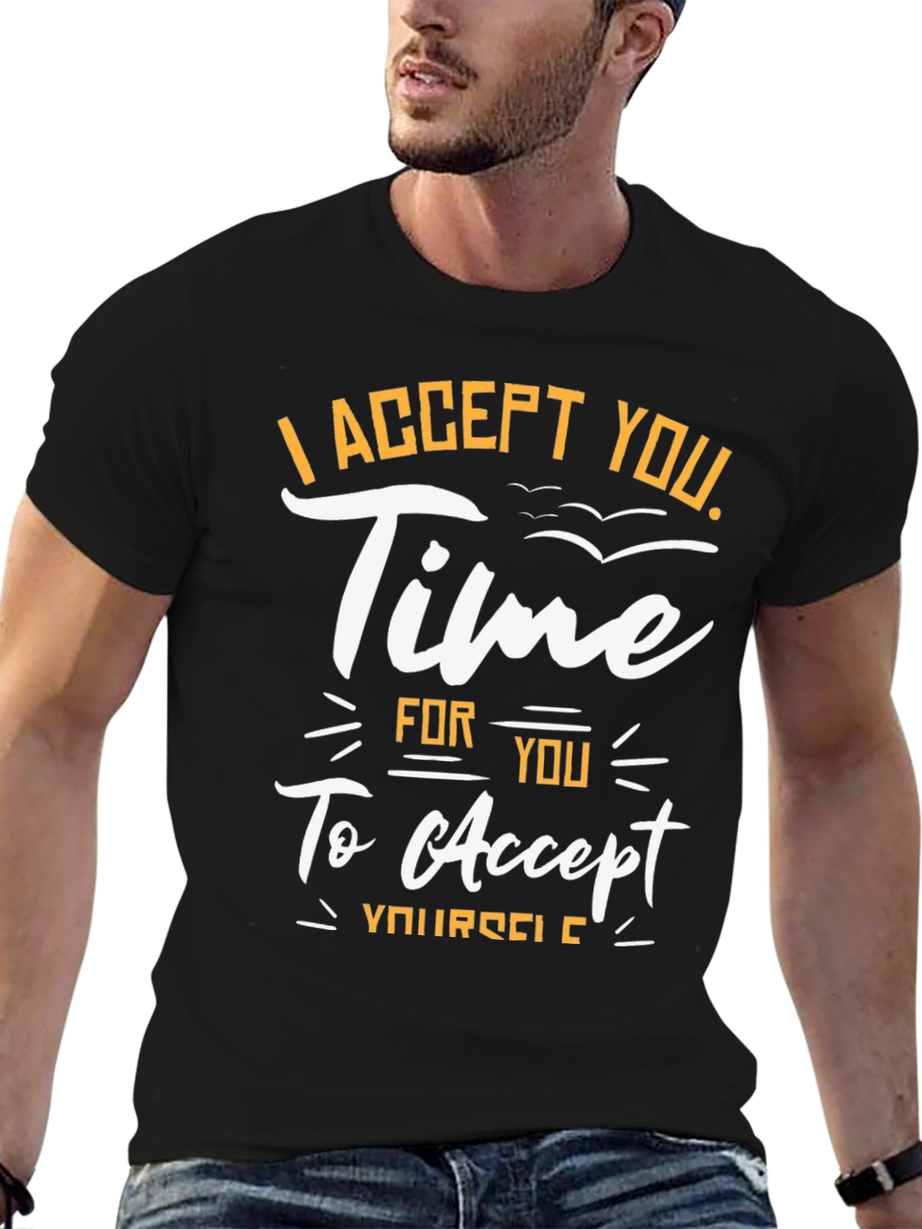 I Accept You Graphic Tee - Black