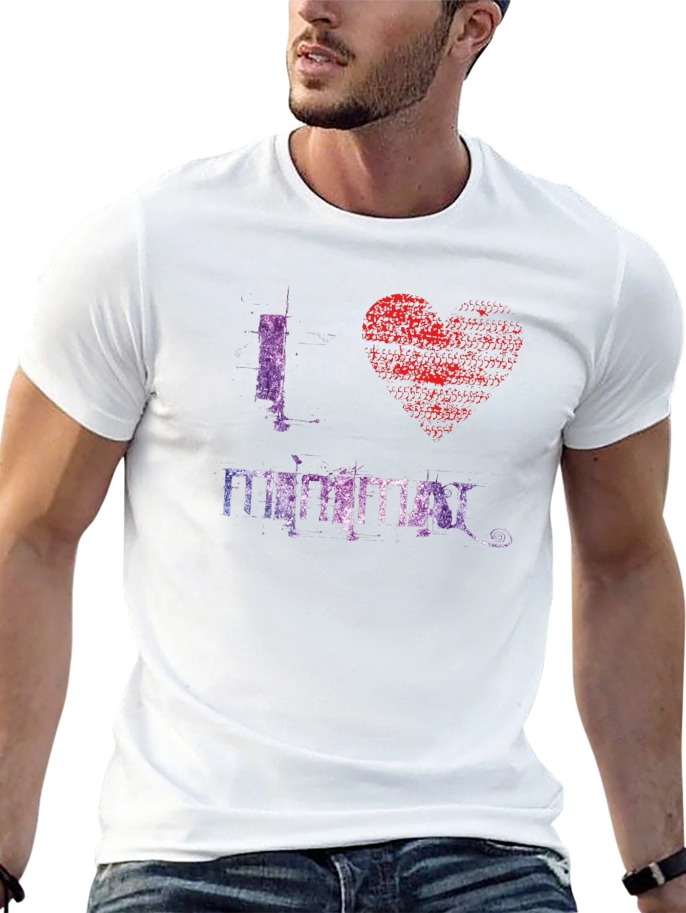 I Heart Minimal Graphic T-Shirt - Stylish Mens Tee