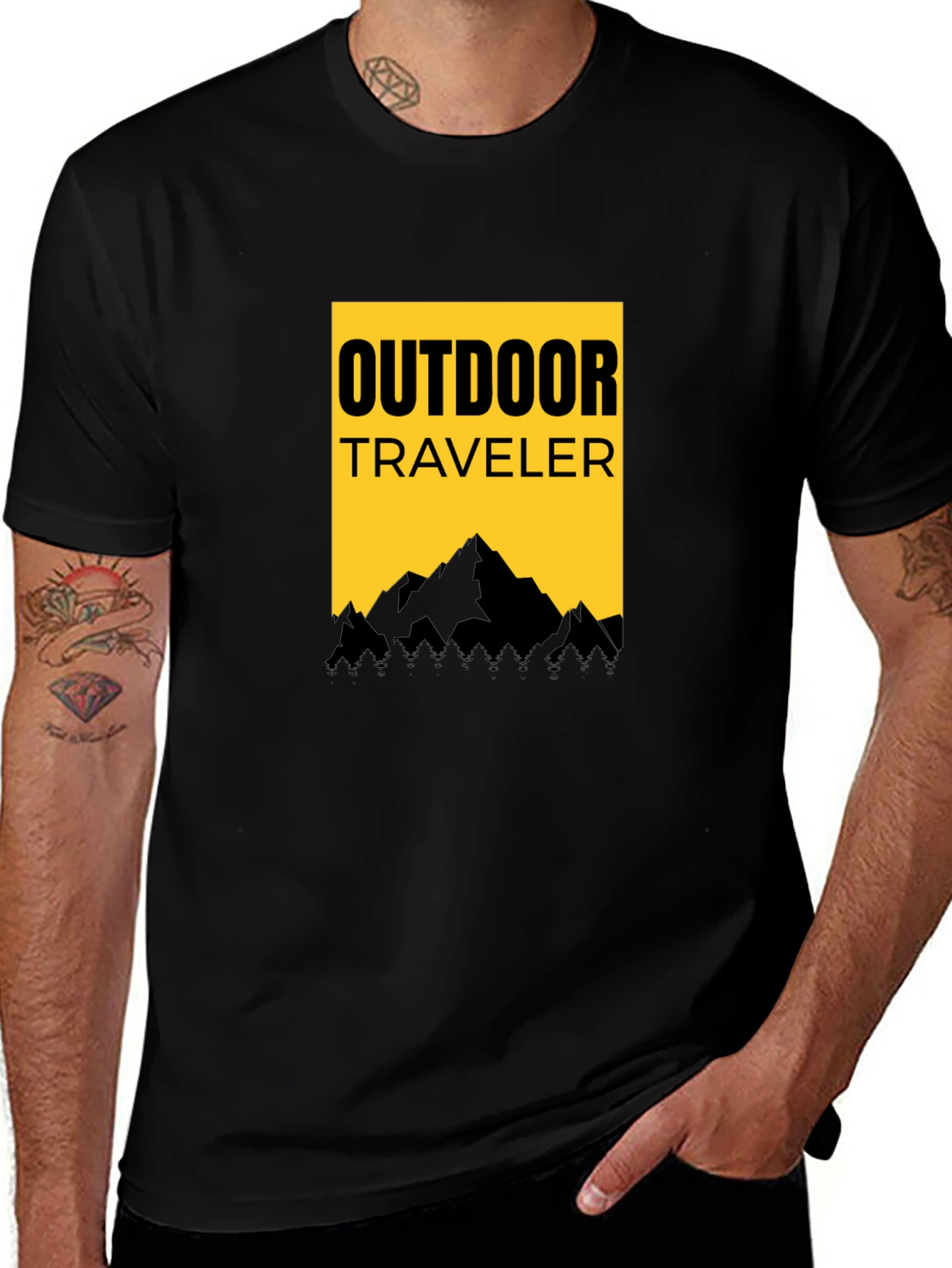 Outdoor Traveler Graphic Tee - Black