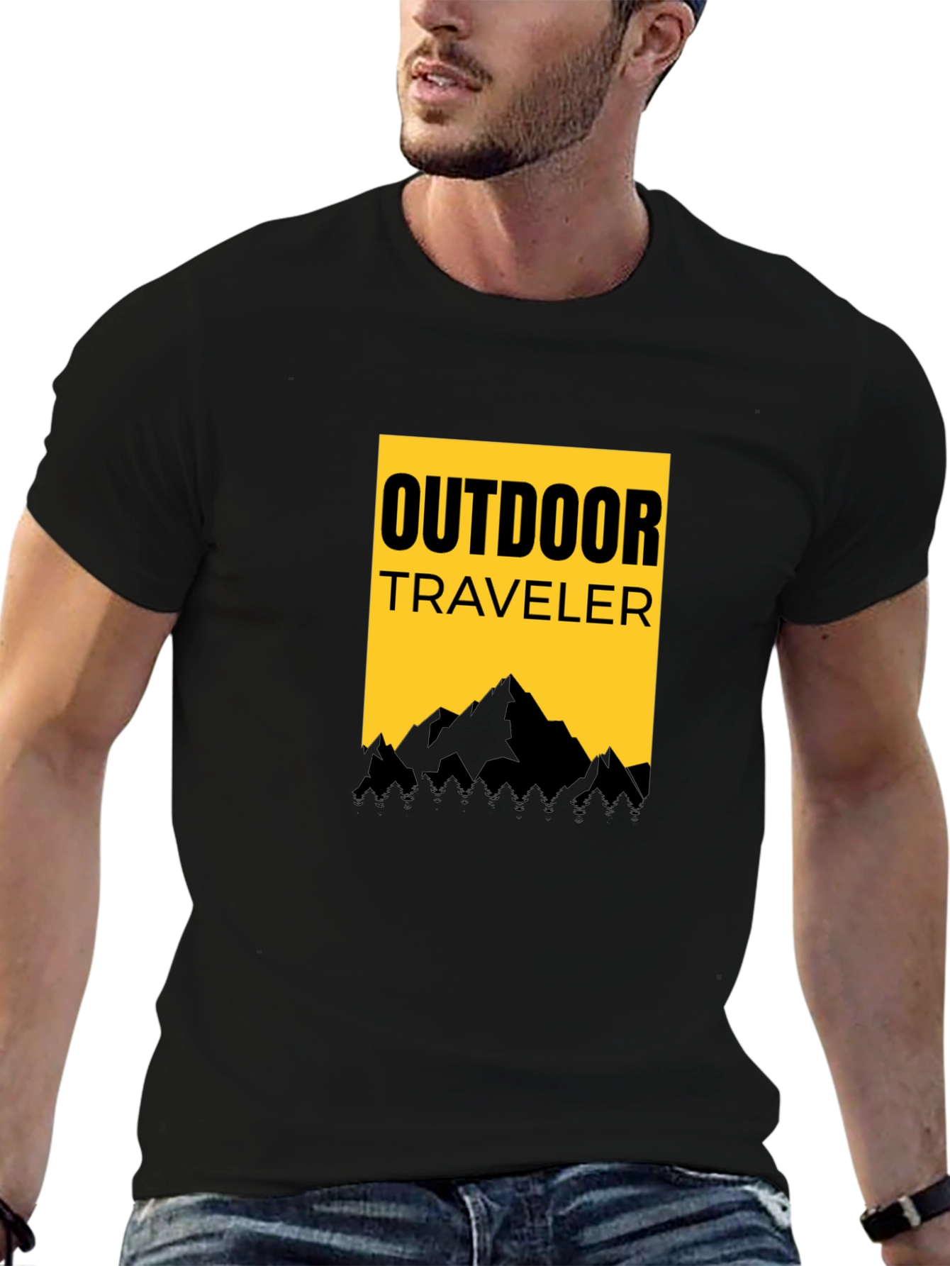 Outdoor Traveler Graphic Tee - Black