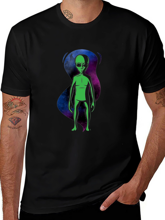 Alien Graphic T-Shirt - Black Crew Neck Tee