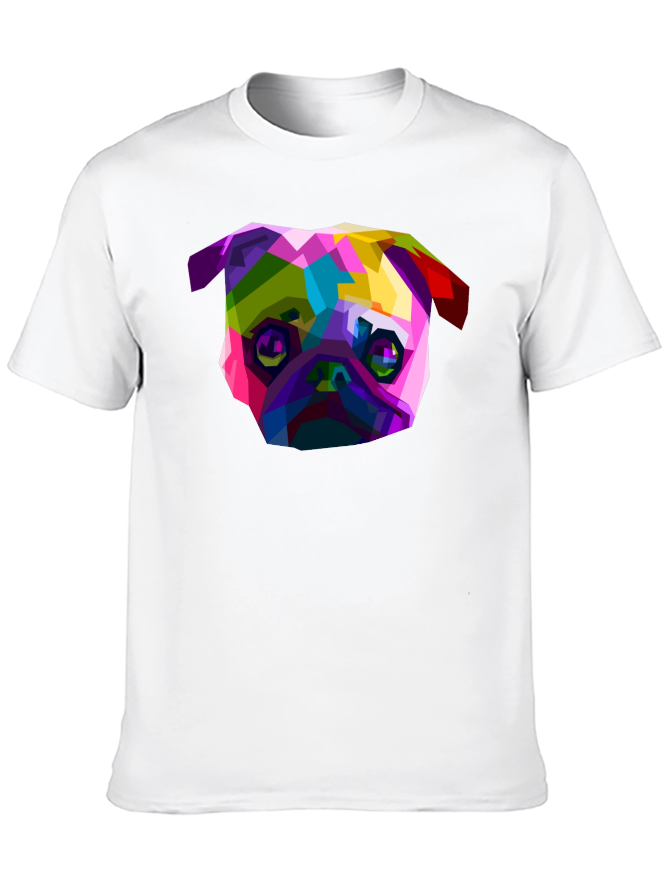 Geometric Pug Graphic Tee - Bold Style