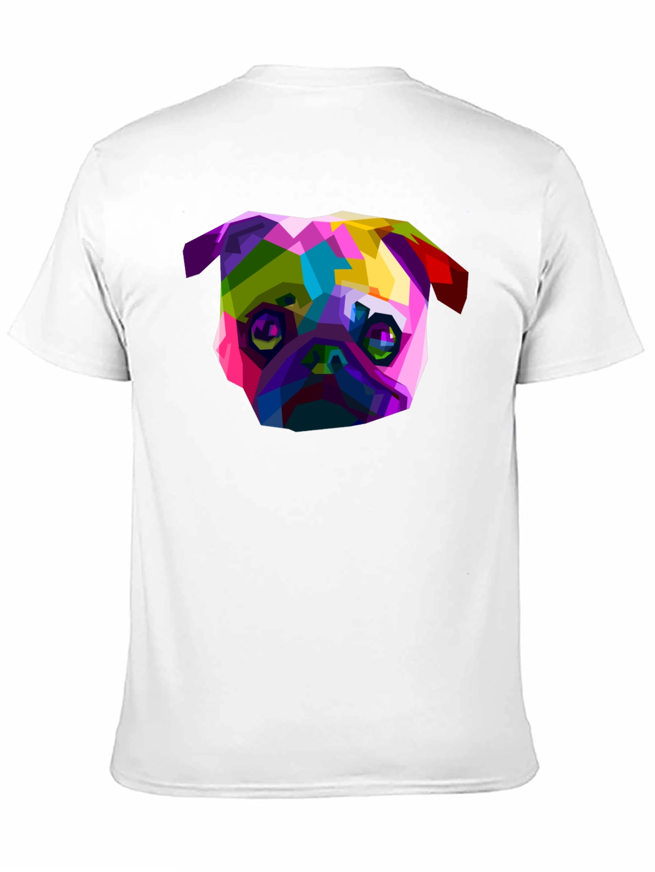 Geometric Pug Graphic Tee - Bold Style