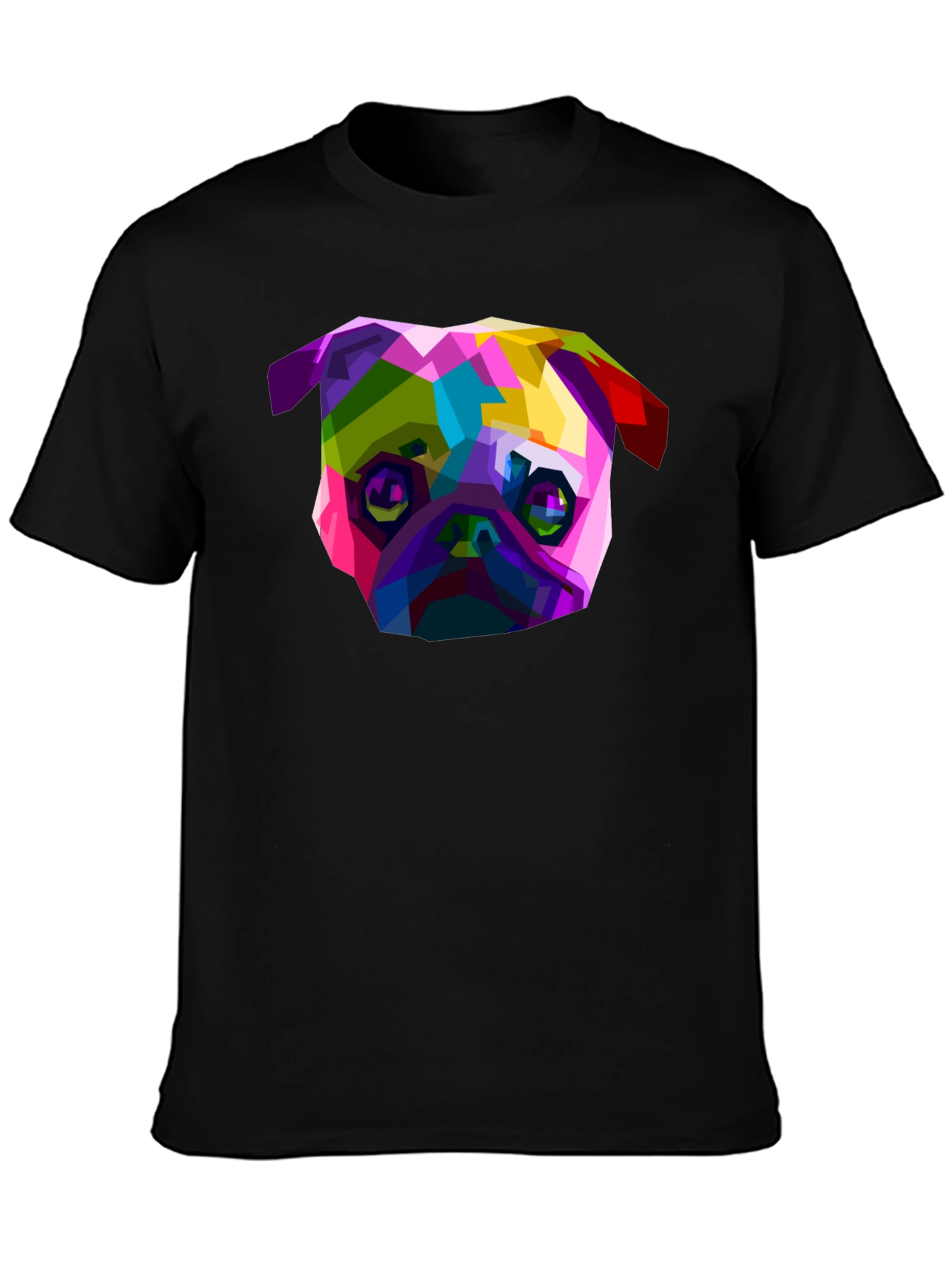 Geometric Pug Graphic Tee - Bold Style