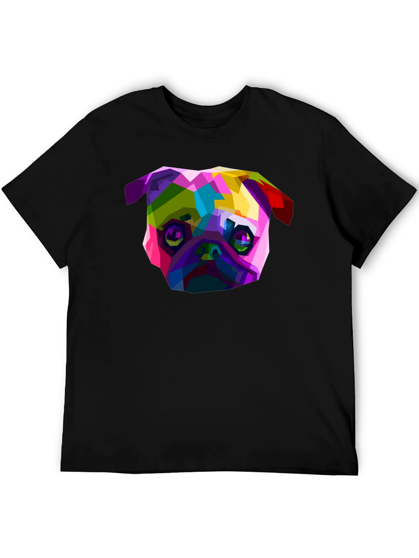 Geometric Pug Graphic Tee - Bold Style