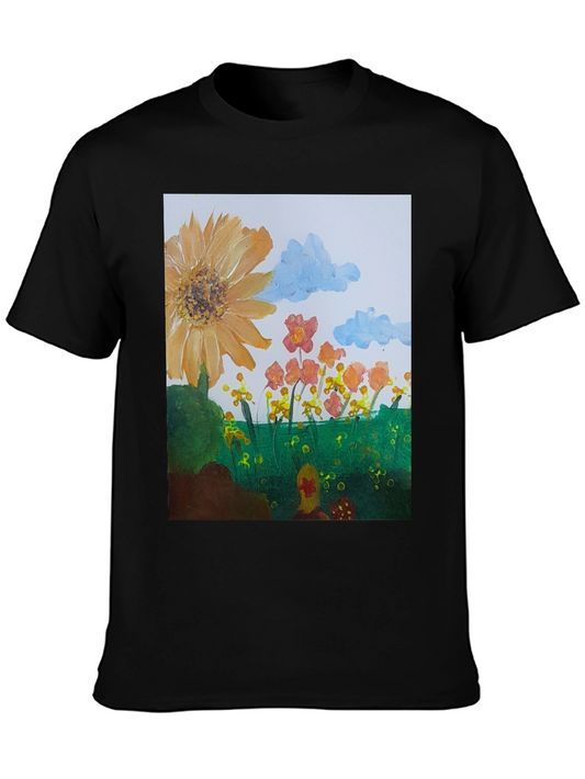 Floral Meadow Graphic Tee - Artistic Print