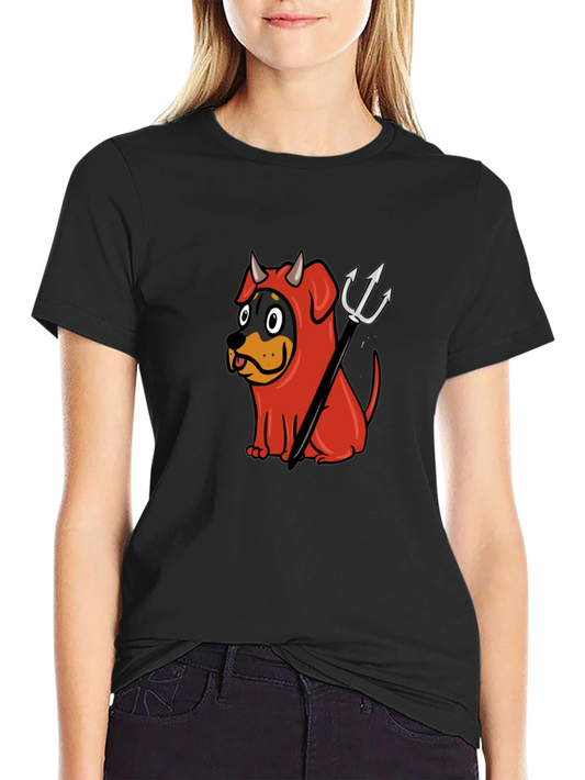 Devil Dog Graphic Tee - Black Cotton T-Shirt