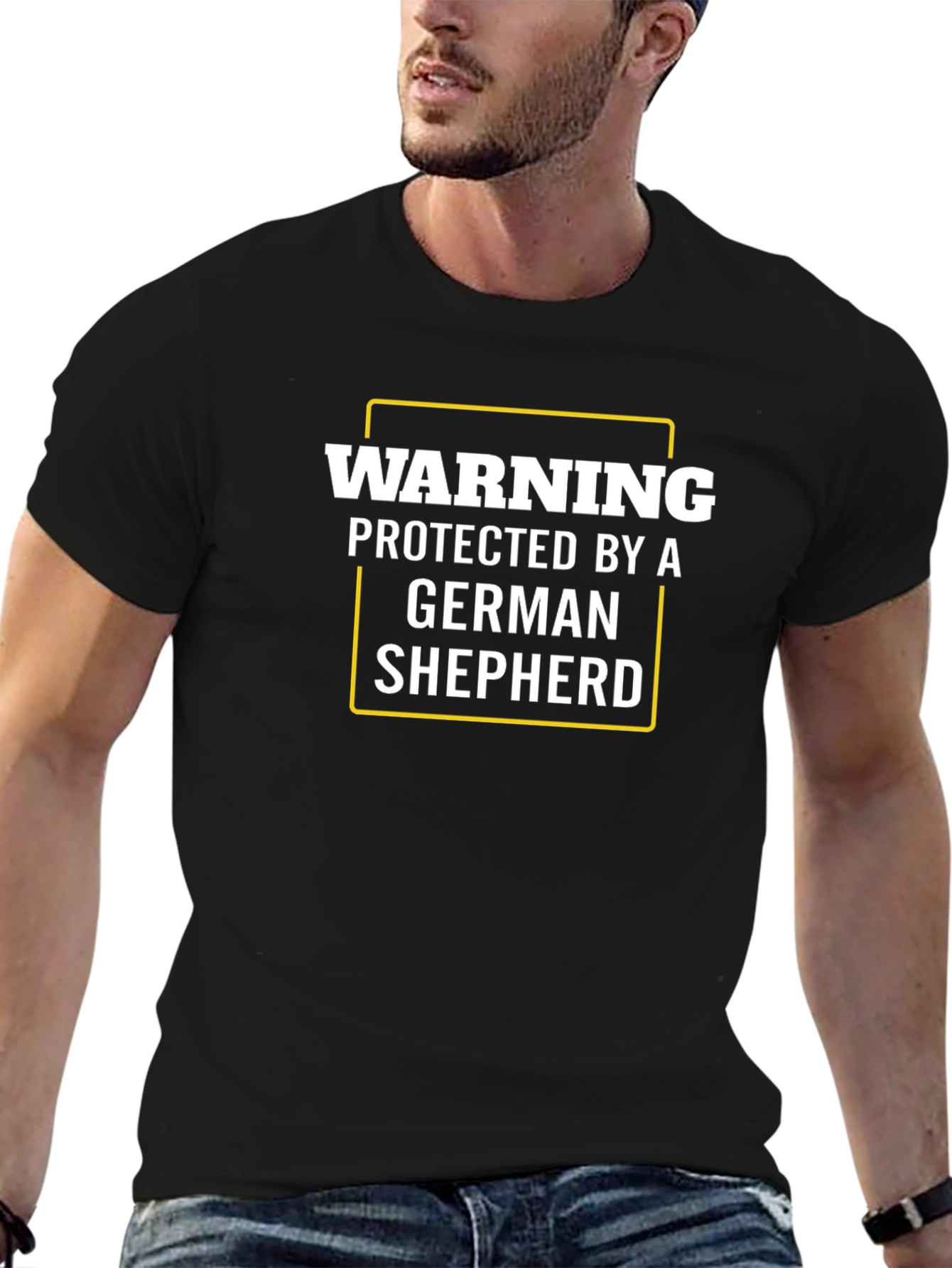 Warning Protected by German Shepherd T-Shirt