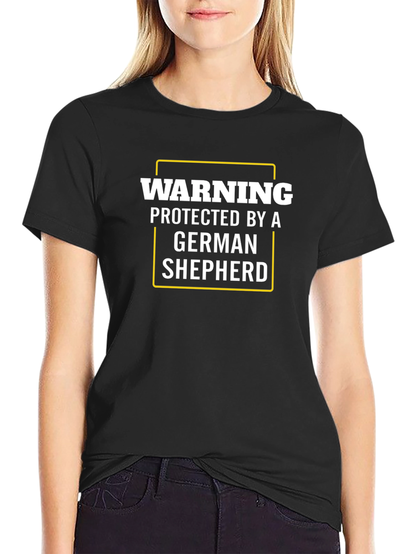 Warning Protected by German Shepherd T-Shirt