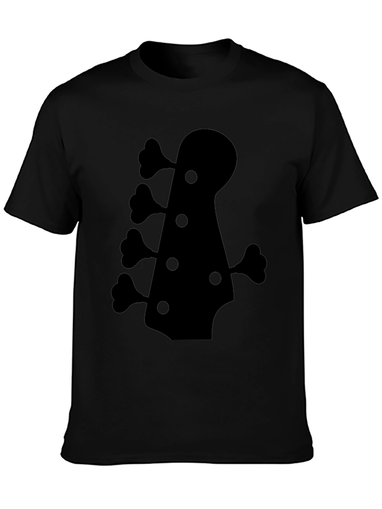 Bass Guitar Headstock Graphic Tee - Black