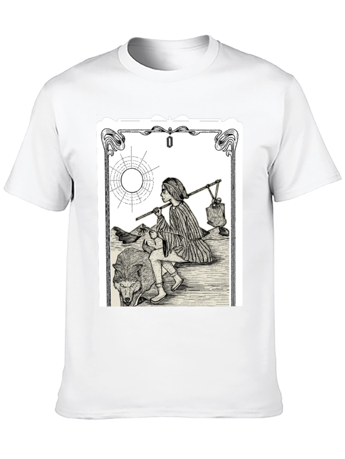 The Fool Tarot Card Black T-Shirt