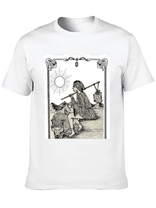 The Fool Tarot Card Black T-Shirt