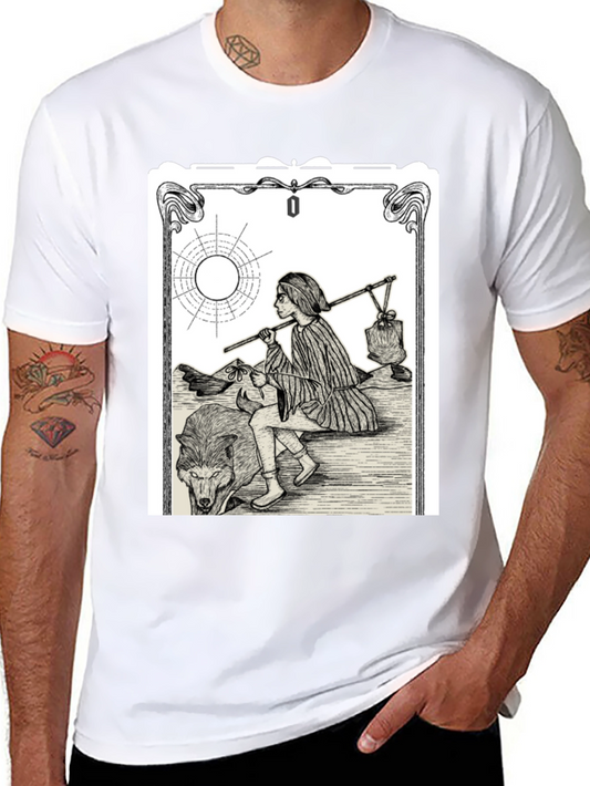 The Fool Tarot Card Black T-Shirt