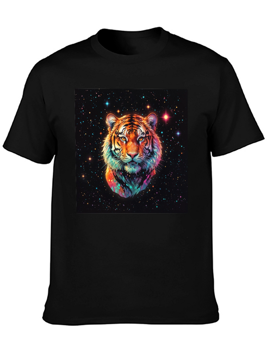 Cosmic Tiger Graphic T-Shirt - Black