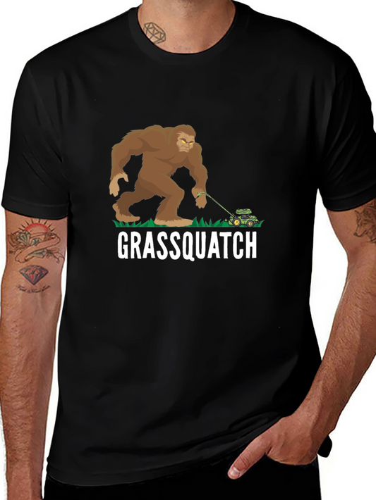 Grassquatch T-Shirt - Bigfoot Lawn Mowing Fun
