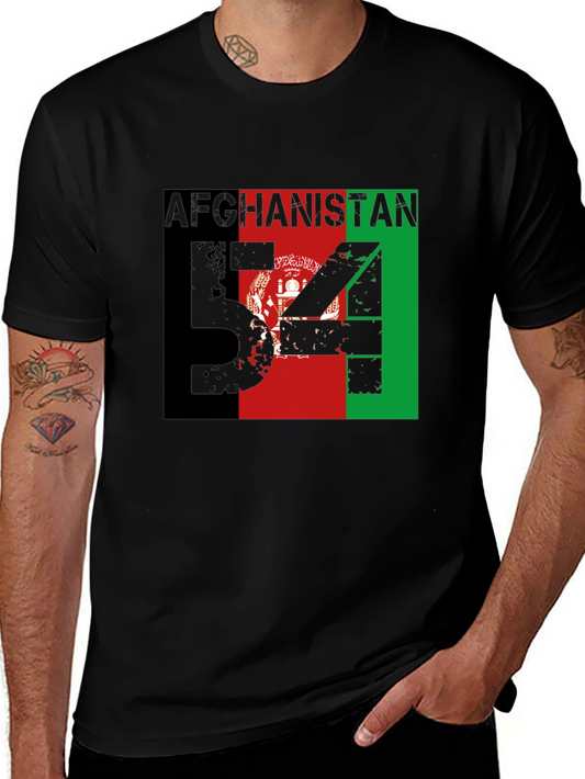 Afghanistan Flag T-Shirt Mens Black Patriotic Graphic Tee
