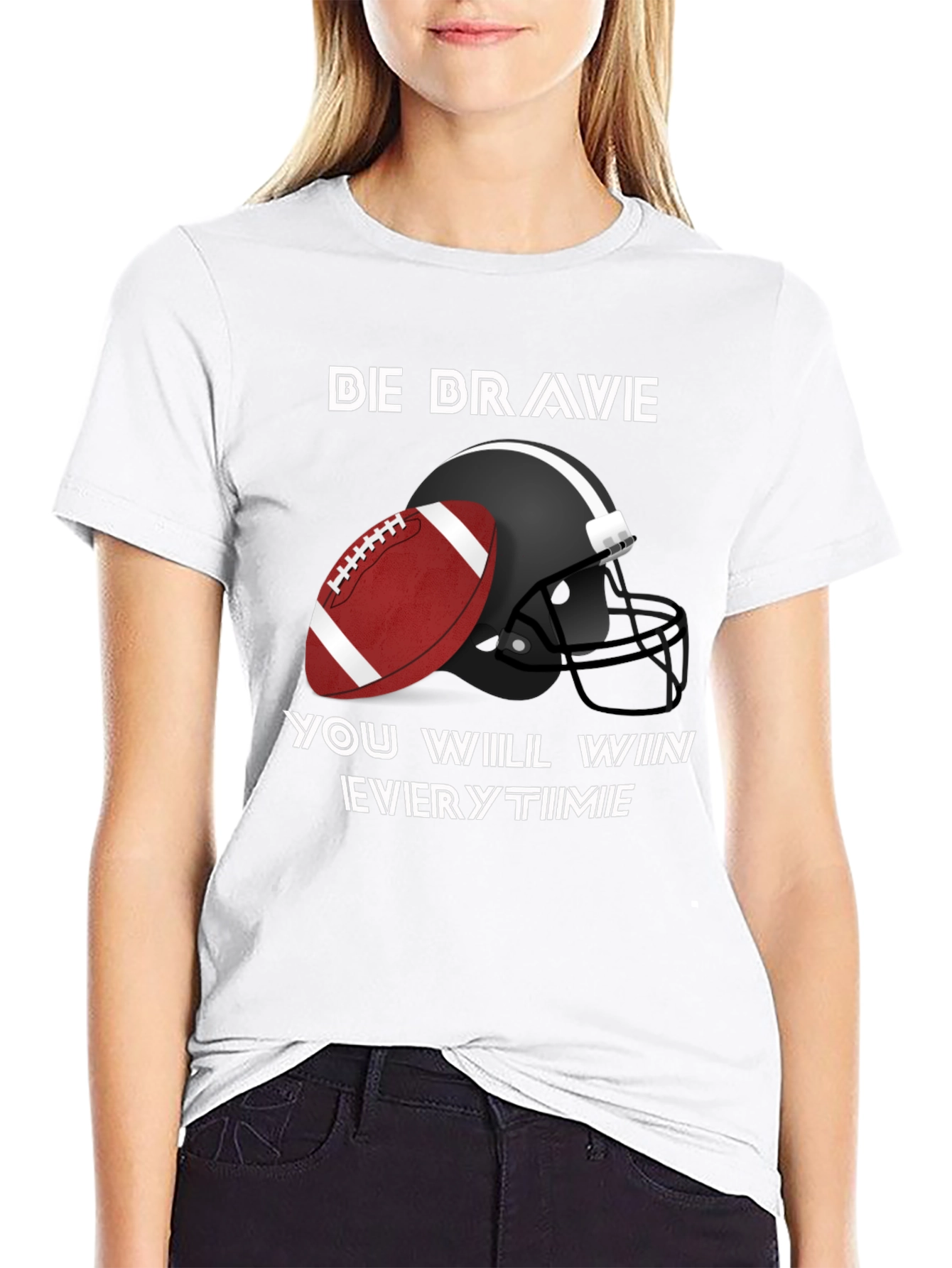 Be Brave Football Graphic T-Shirt