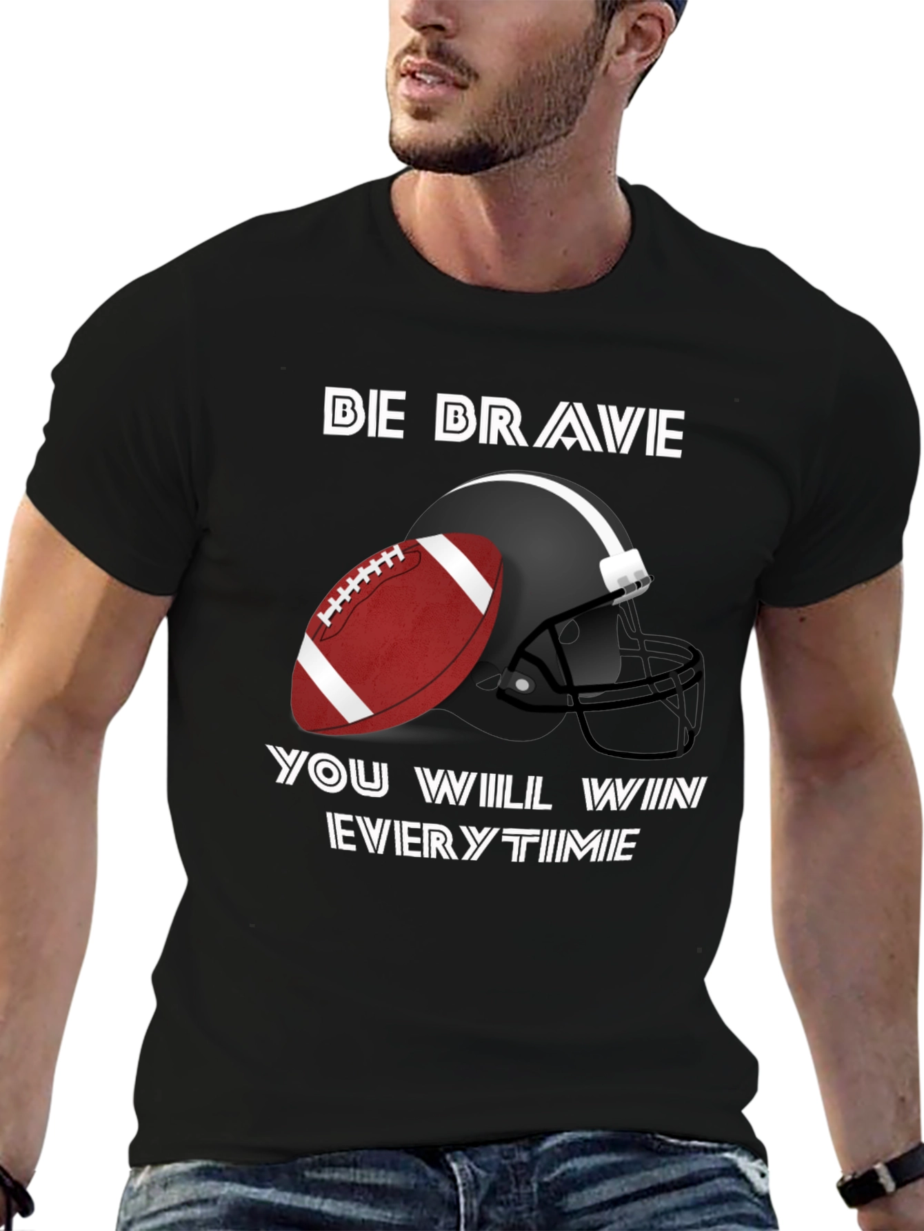 Be Brave Football Graphic T-Shirt