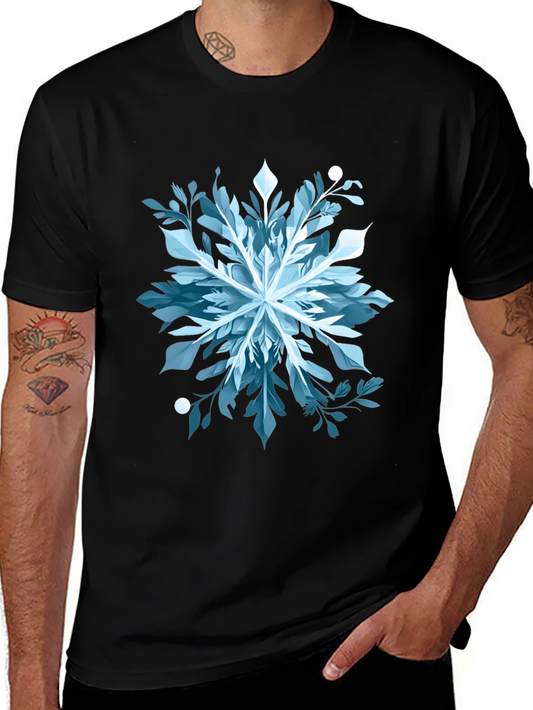 Abstract Snowflake Graphic Tee - Stylish & Unique