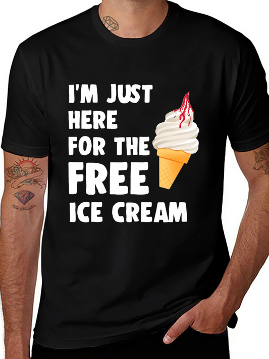Free Ice Cream Graphic Tee - Soft Cotton Shirt