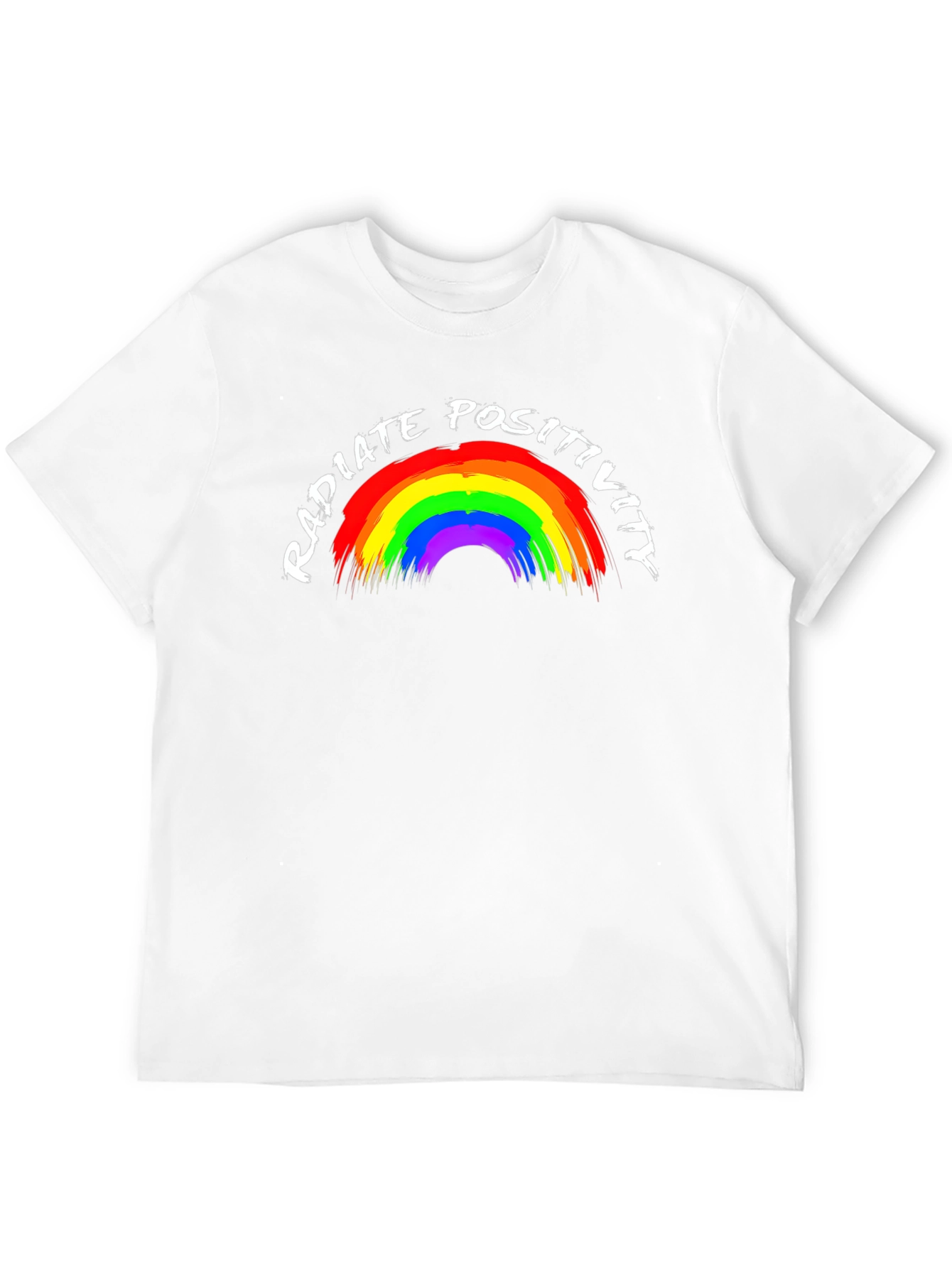 Radiate Positivity Rainbow Graphic Tee - Black